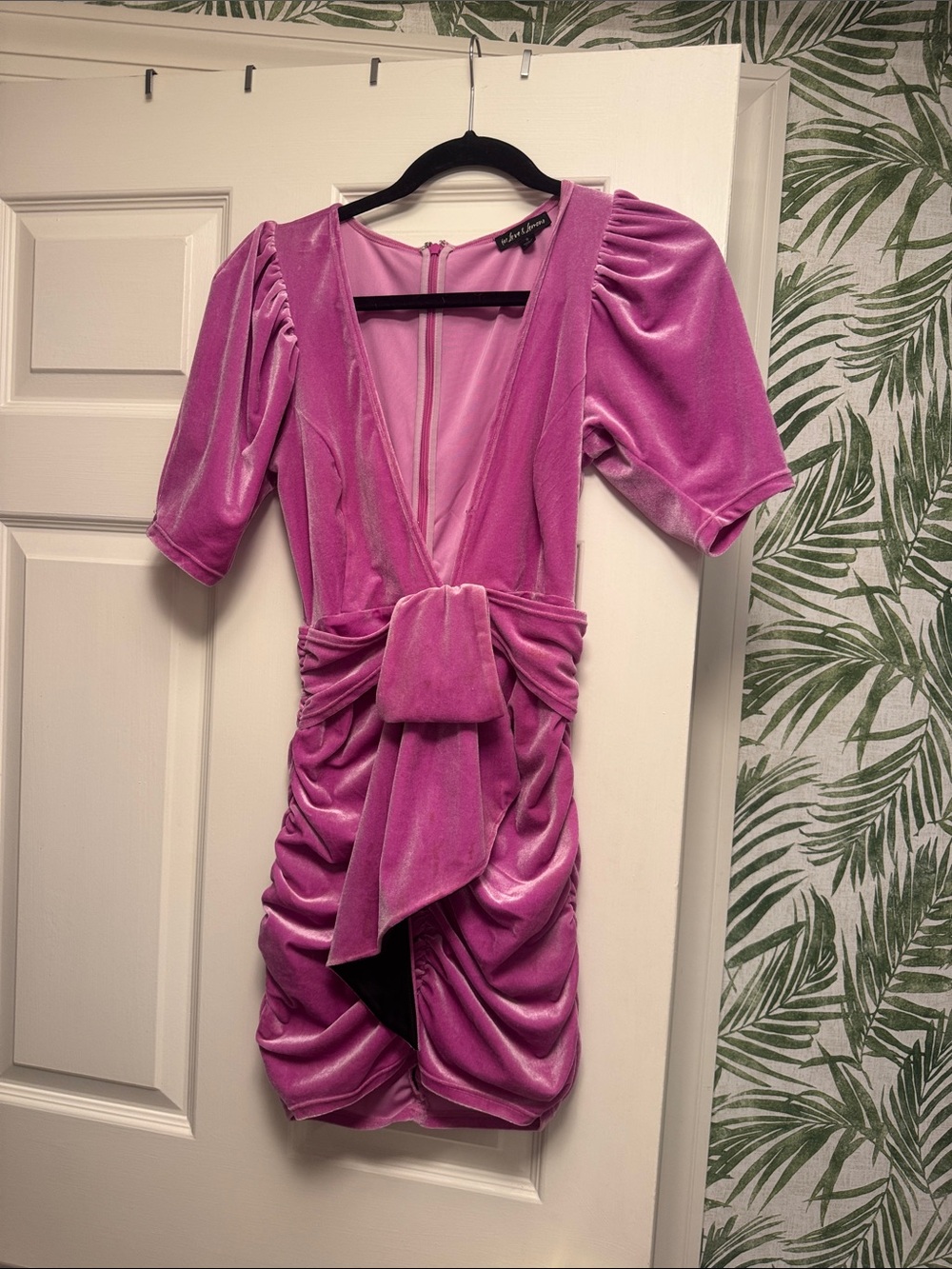 For Love And Lemons Pink Velvet Mini Dress